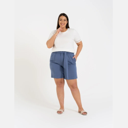 SPODENKI DAMSKIE Z WYSOKIM STANEM, WISKOZA, SZERSZE, ELEGANCKIE MORAJ NIEBIESKIE